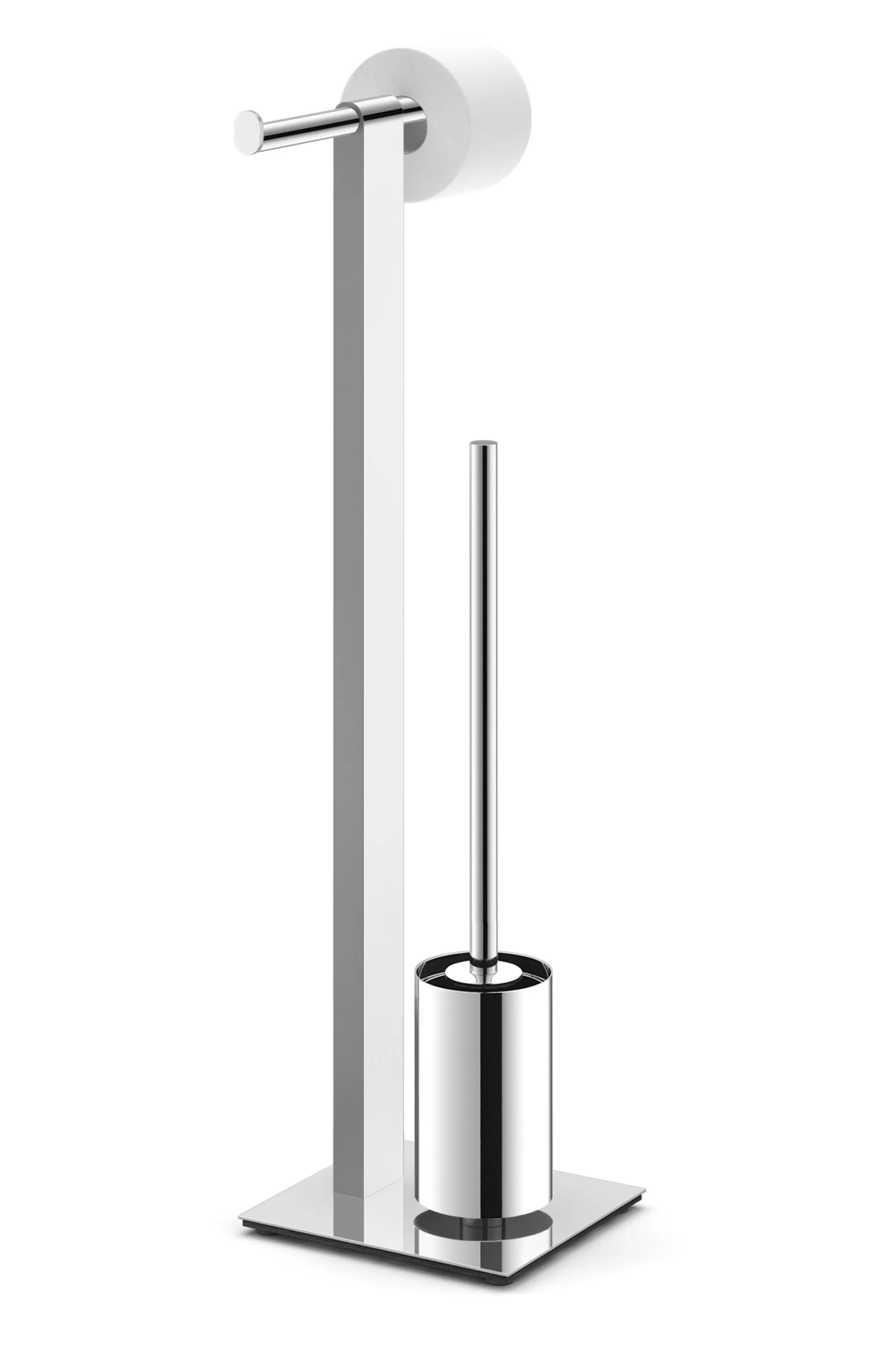 Zack Toilet Butler*Atore Double Toilet Butler 40473 (Gloss Stainless Steel) - Toilet Brush With Double Roll Holder