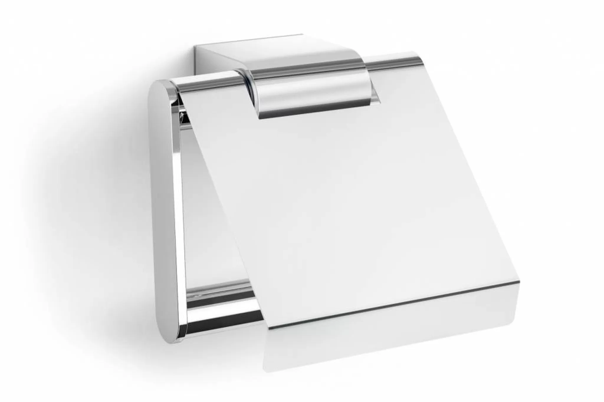 Zack Roll Holder*Atore Toilet Roll Holder With Flap 40453 (Gloss Stainless Steel) Wall Mounting
