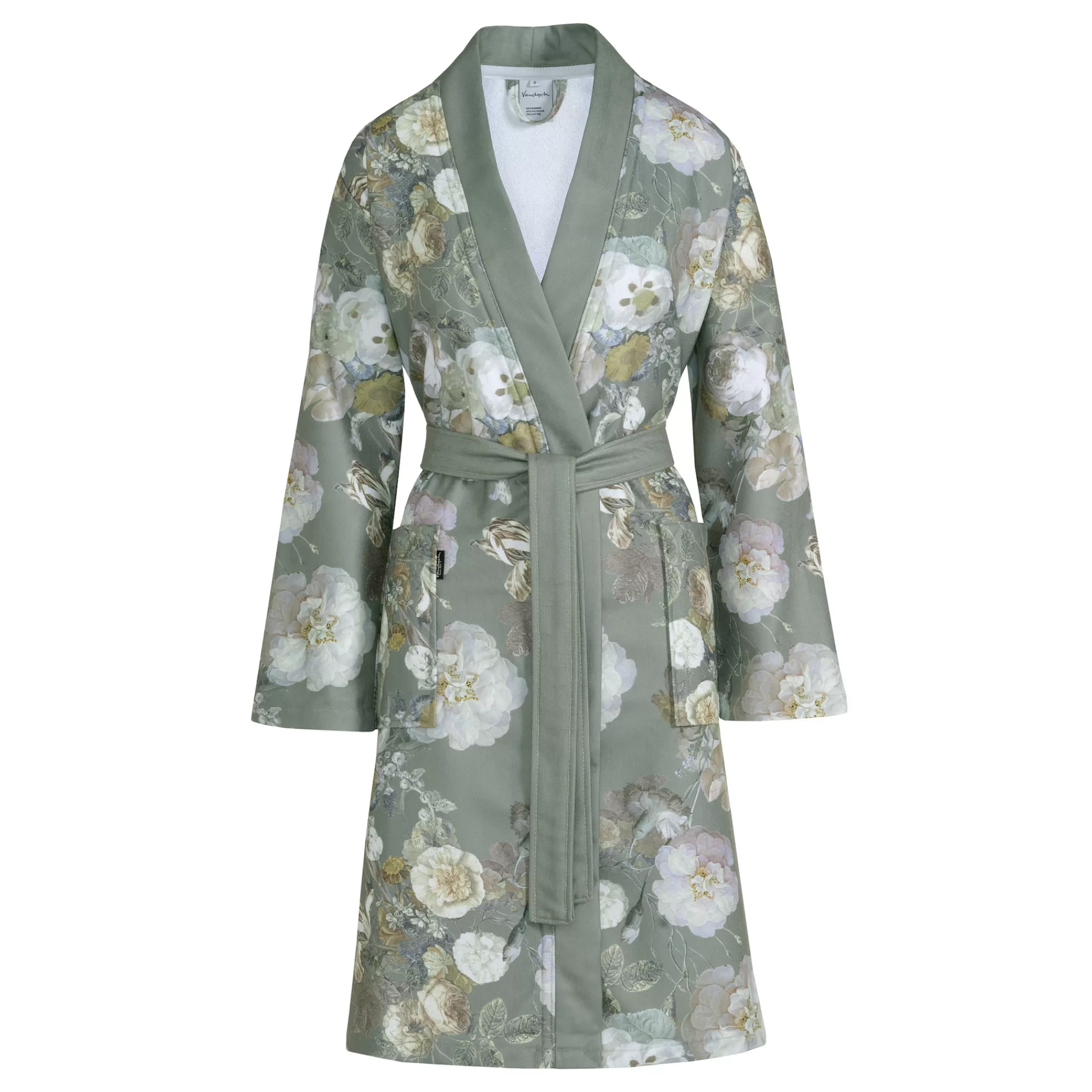 Vandyck Short Bathrobe*Bathrobe Abbey Color Sage Green (Bage22201)