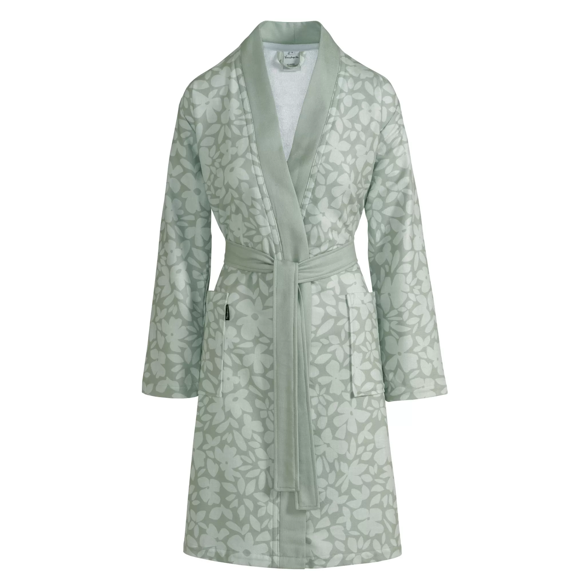 Vandyck Short Bathrobe*Bathrobe Amber Color Smoke Green-814 (Bage23101)