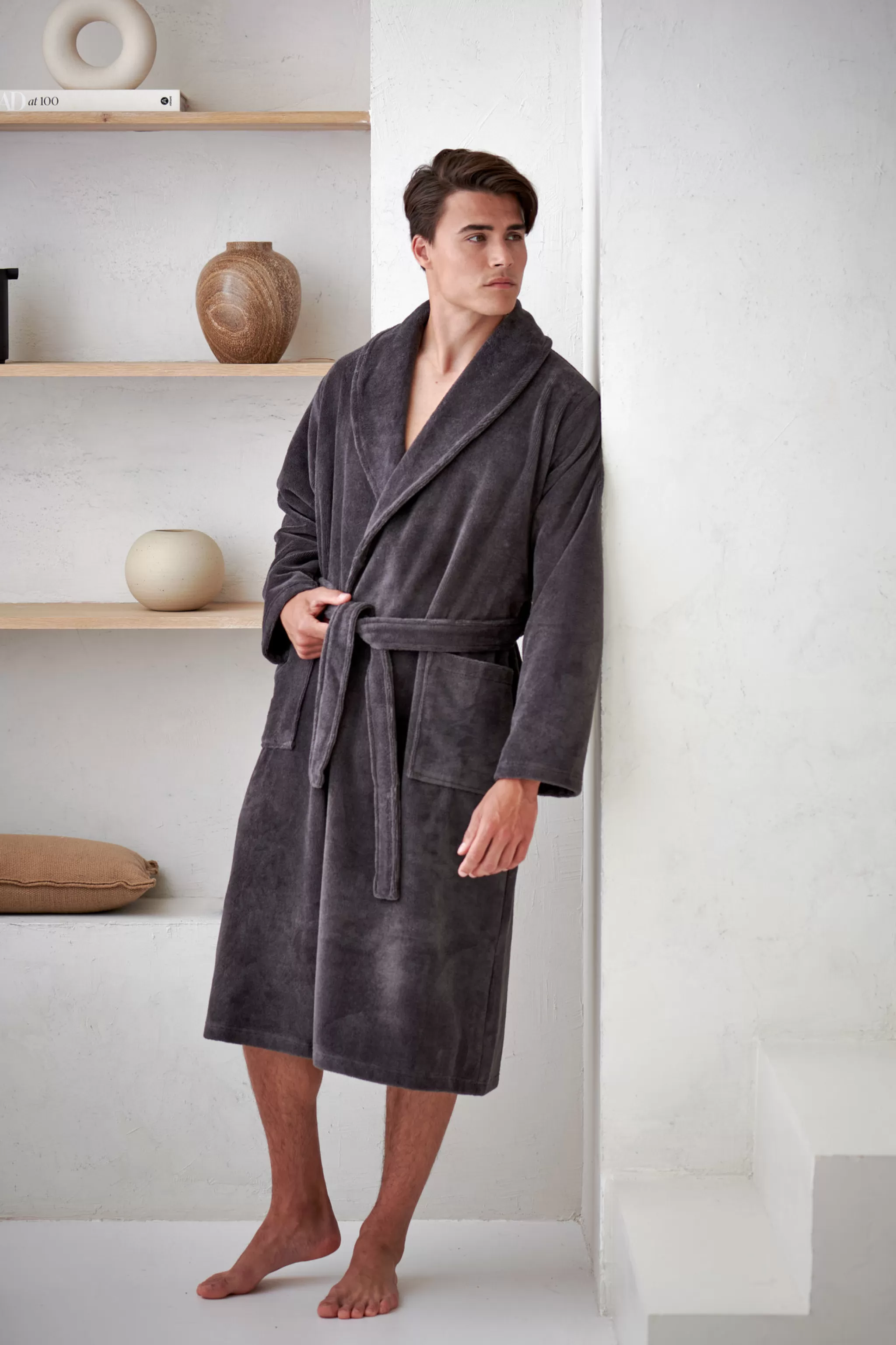 Vandyck Gentlemen*Beaumont Bathrobe Color Anthracite (Bage14201)