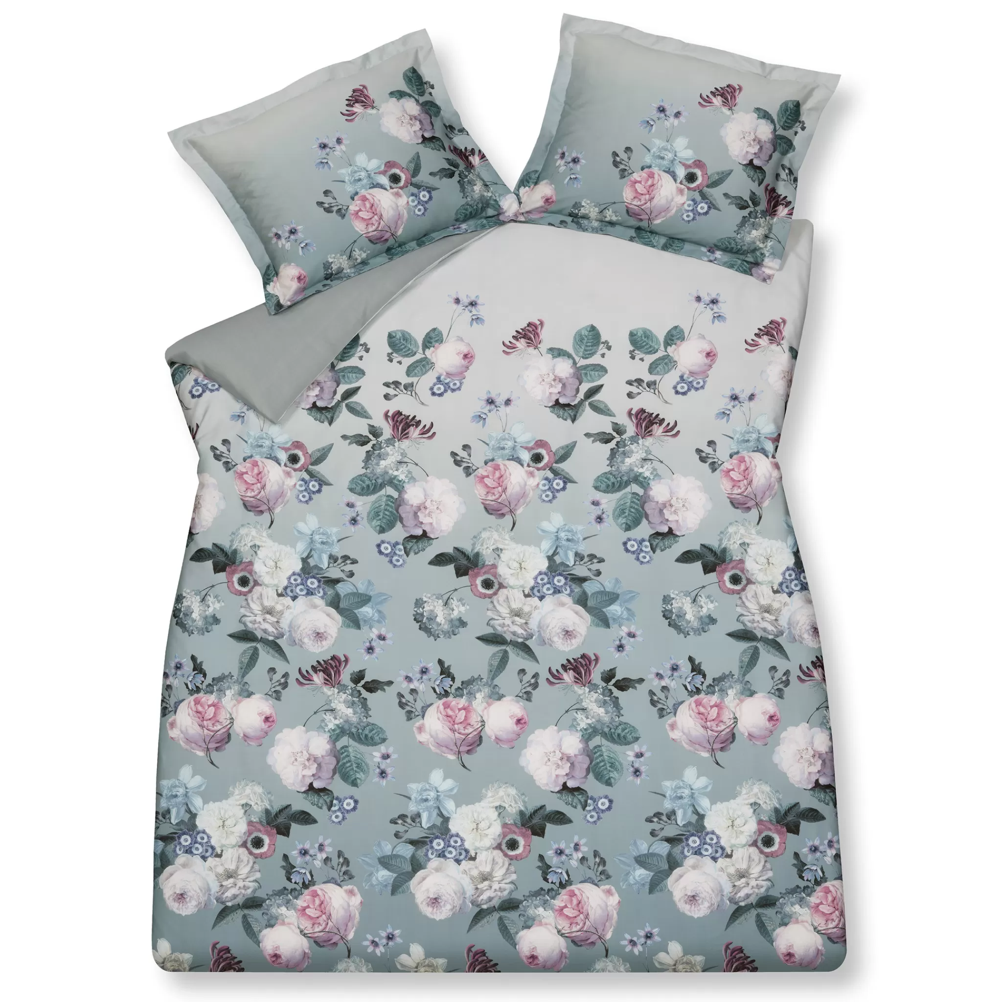 Best Sale Duvet Cover Floral Charm Pearl Blue 140X220 Cm (Satin) Sam122105 1 Person