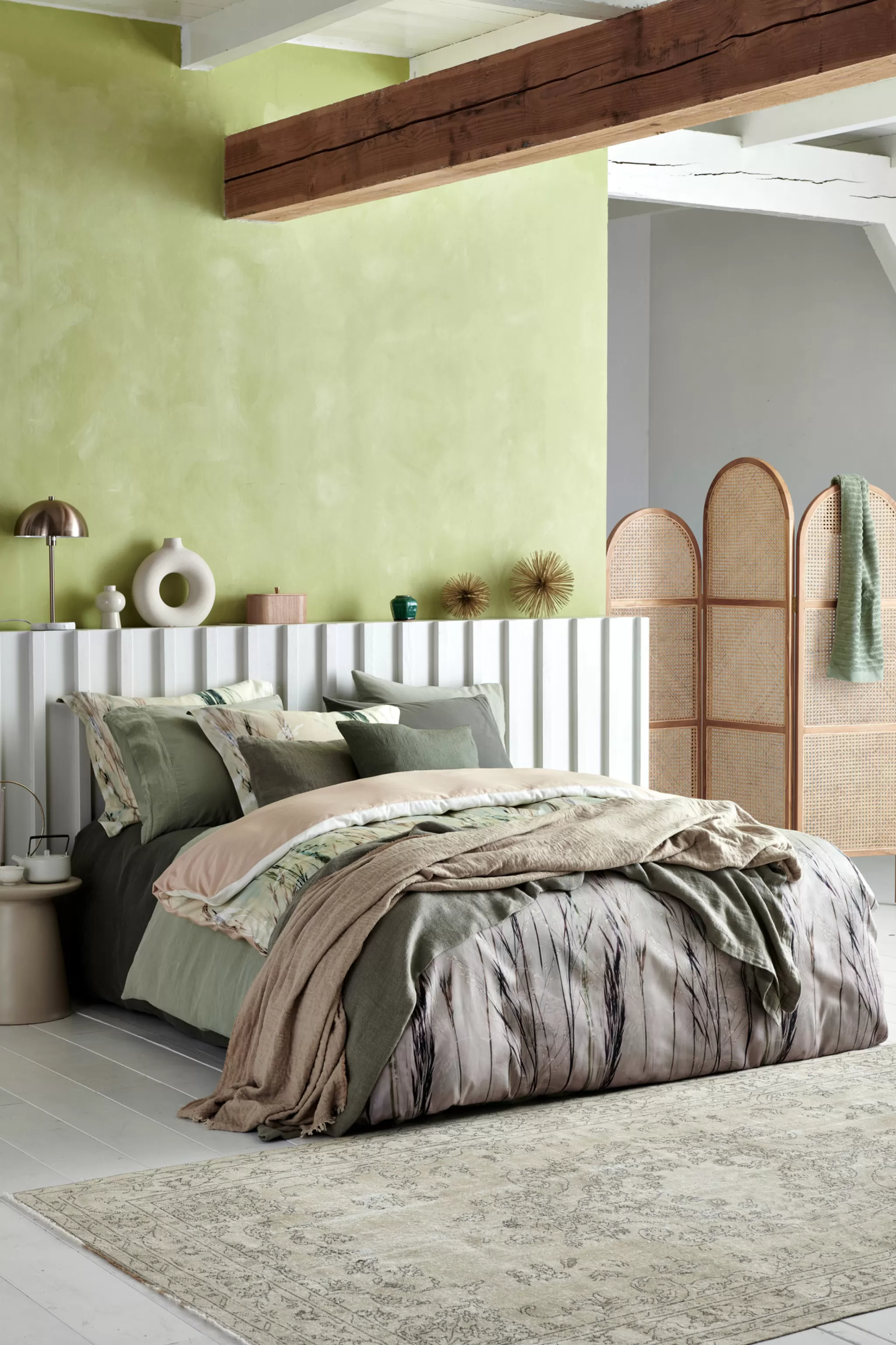 Shop Duvet Cover Pure 07 Earth Green 140X220 Cm (Linen / Satin Cotton) Prsa17207 1 Person