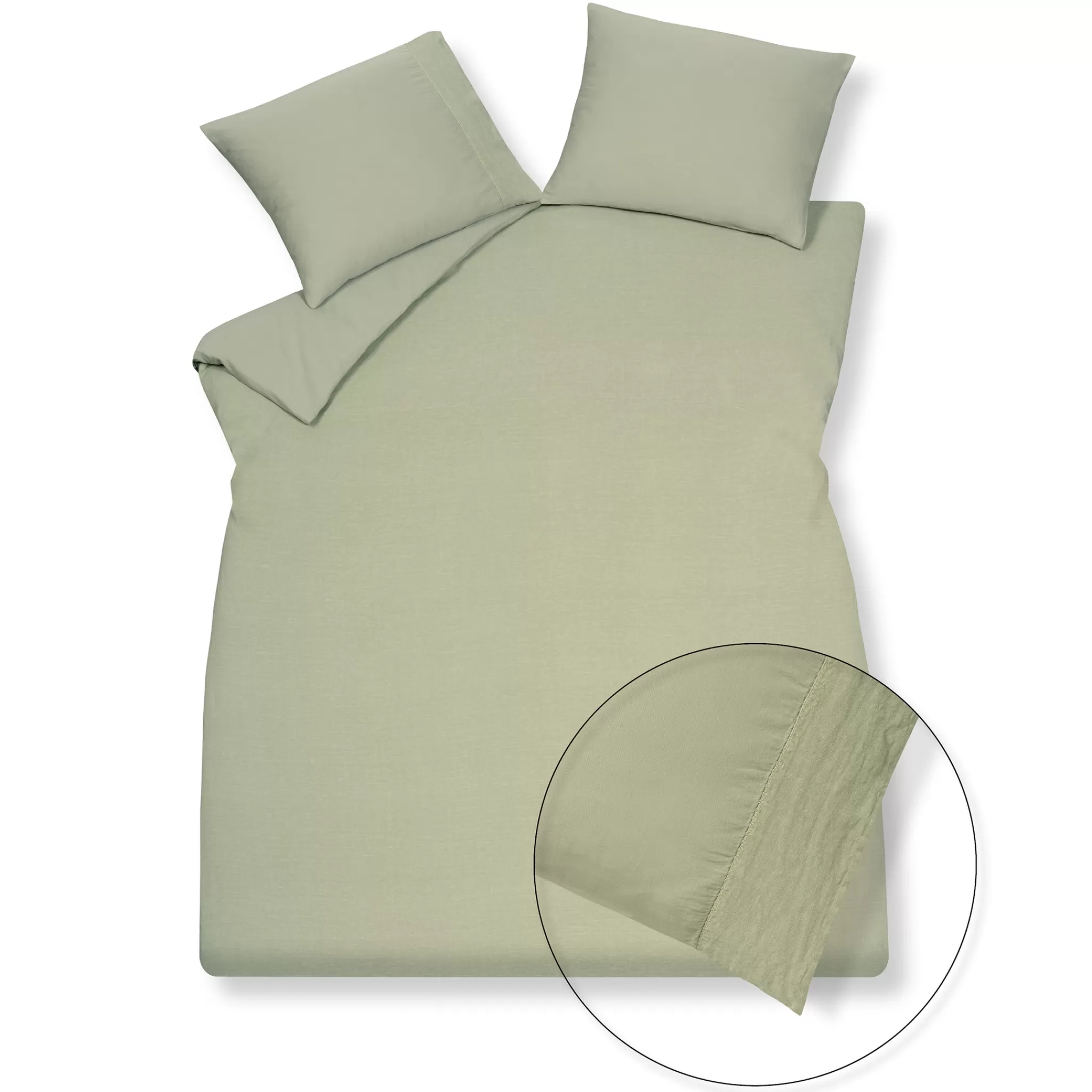 Flash Sale Duvet Cover Pure 07 Light Olive 240X220 Cm (Linen / Satin Cotton) Prsa17207 Twin Beds