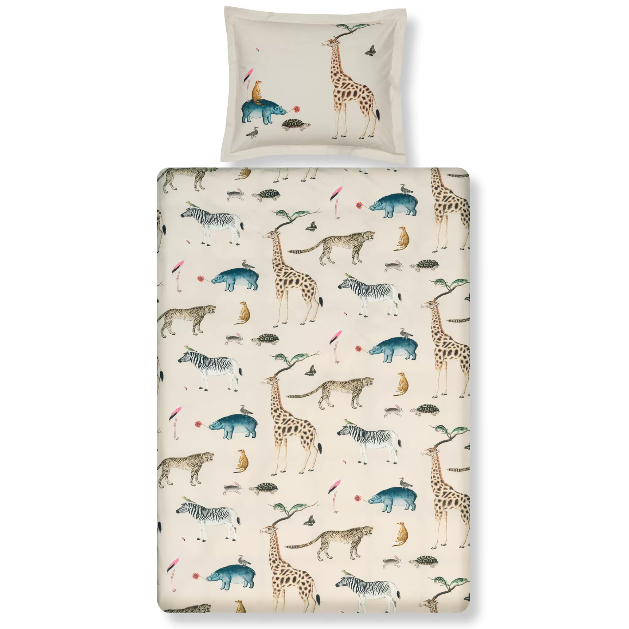 Store Kids Duvet Cover Wild Animals Cream Tan 140X220 Cm (Kibb23101) Kids