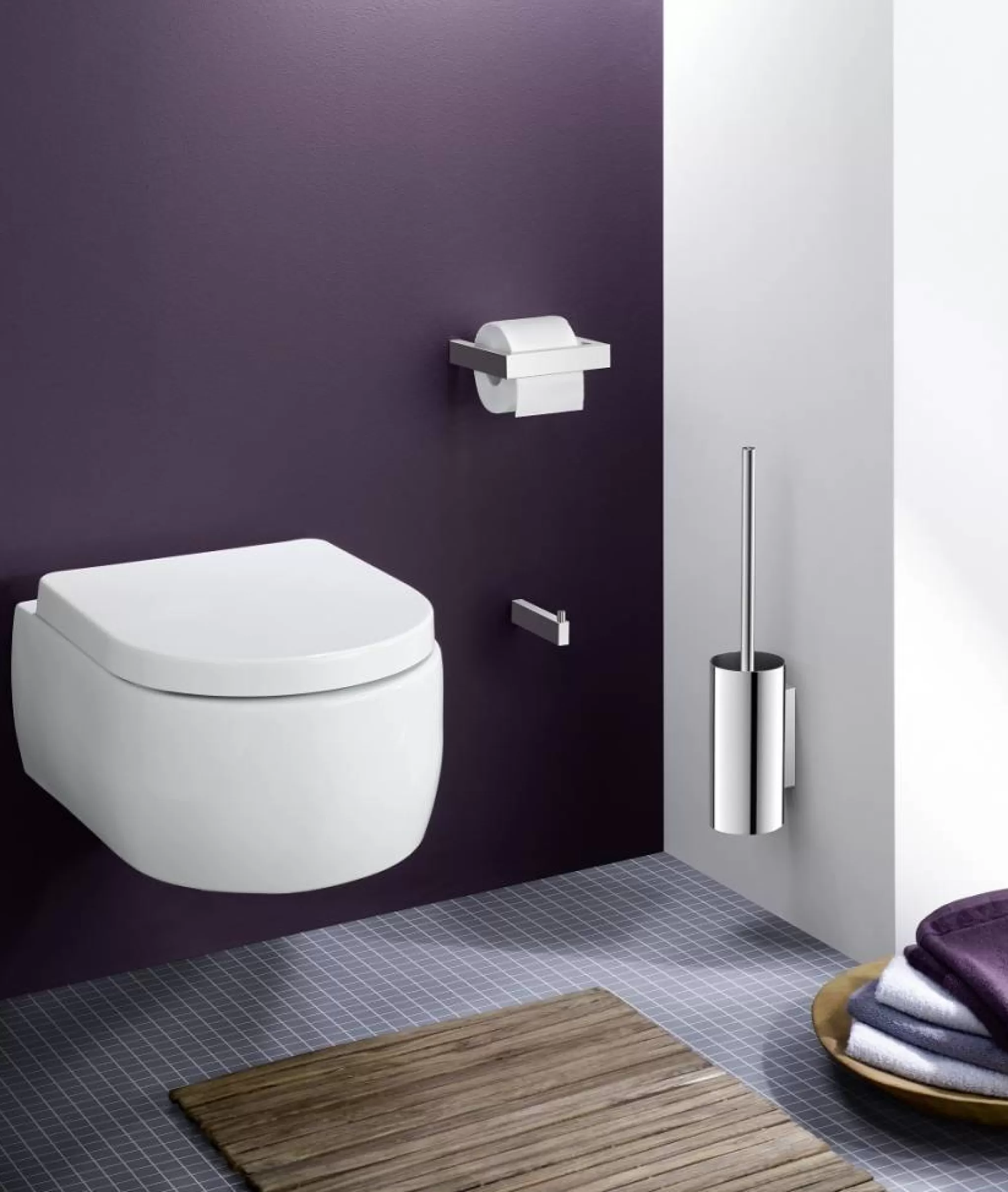 Zack Toilet Brush Holder*Linea Toilet Brush Set 40026 (Gloss)