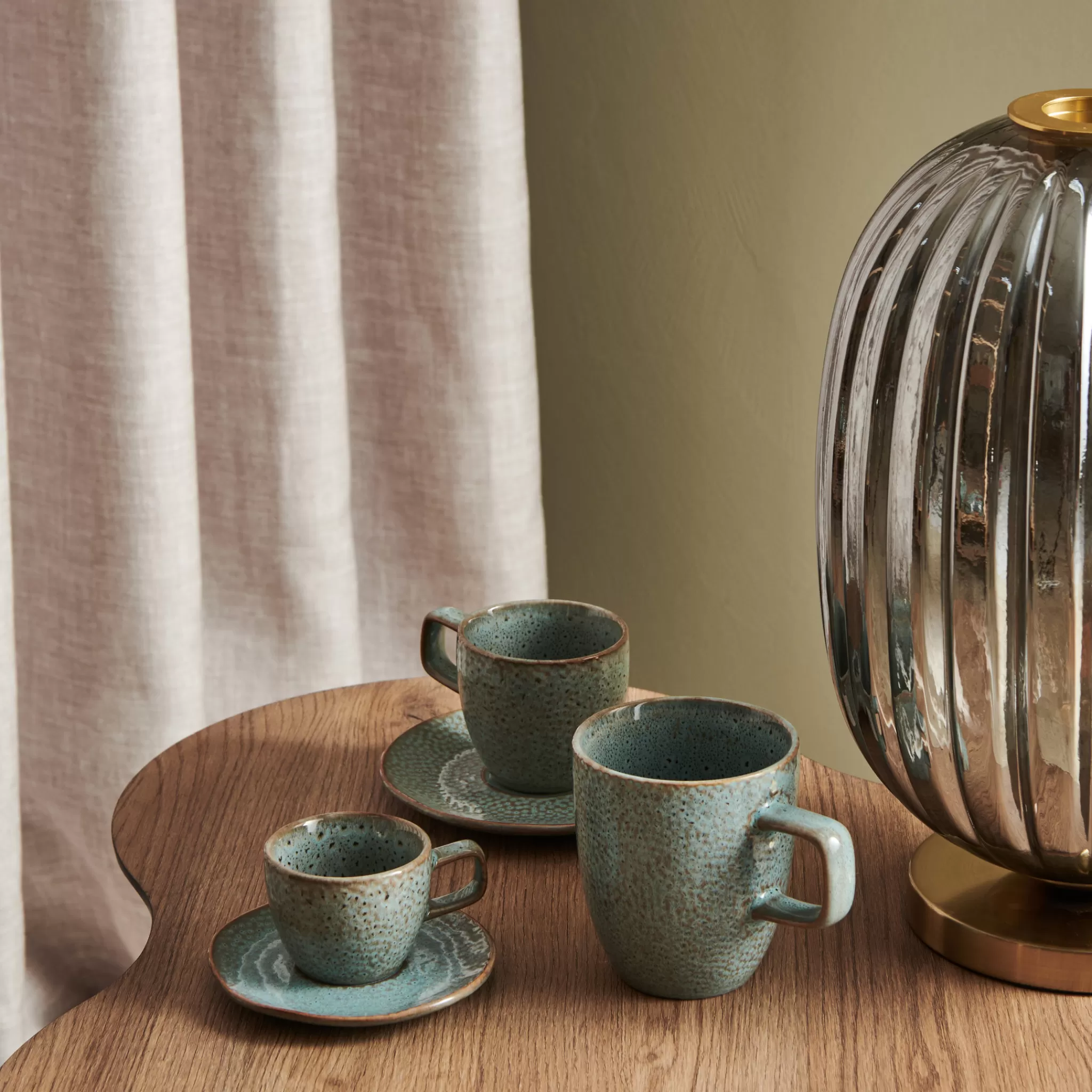 New Mielo Mocha Cup And Saucer 100 Ml Lagoon (Set/4) 840180 Mielo