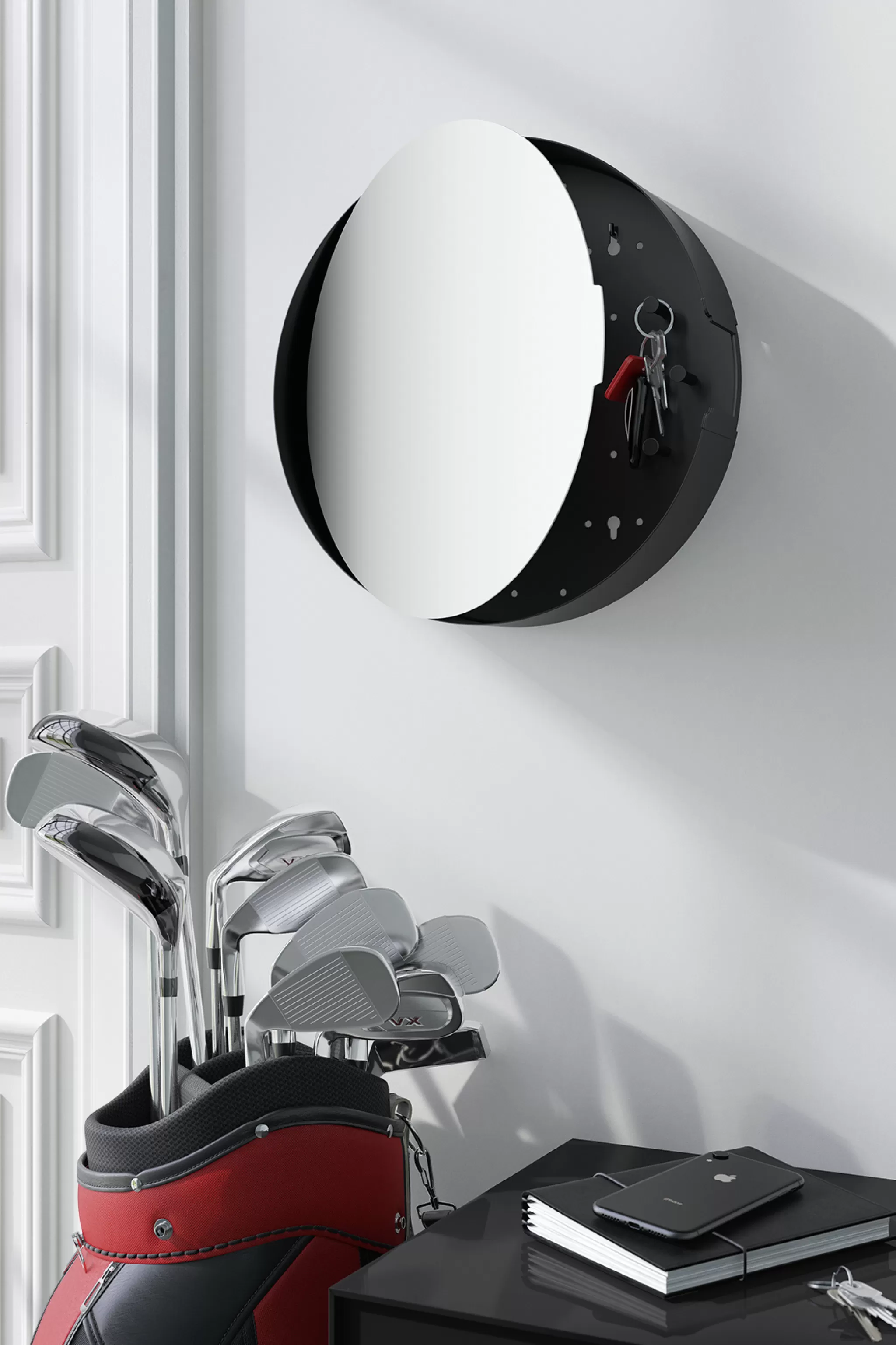 Zack Key Cabinet*Nolma Key Box With Mirror 35 Cm (Black) 50604