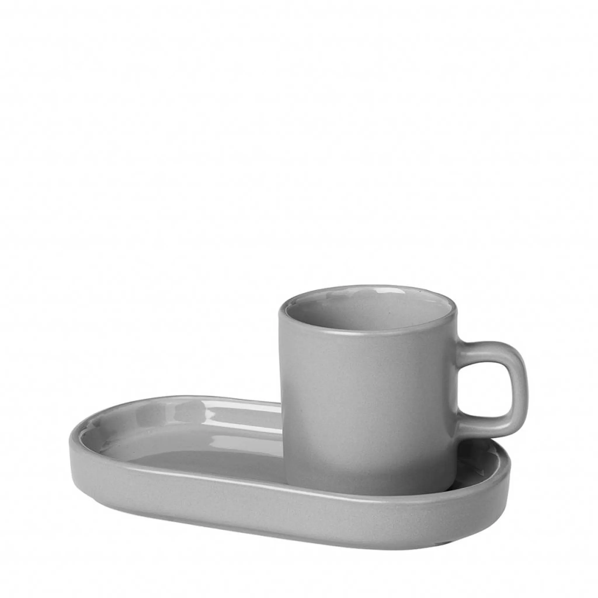 Store Pilar 2 Espresso Cups 50 Ml With Saucer Mirage Gray (63725) Pilar