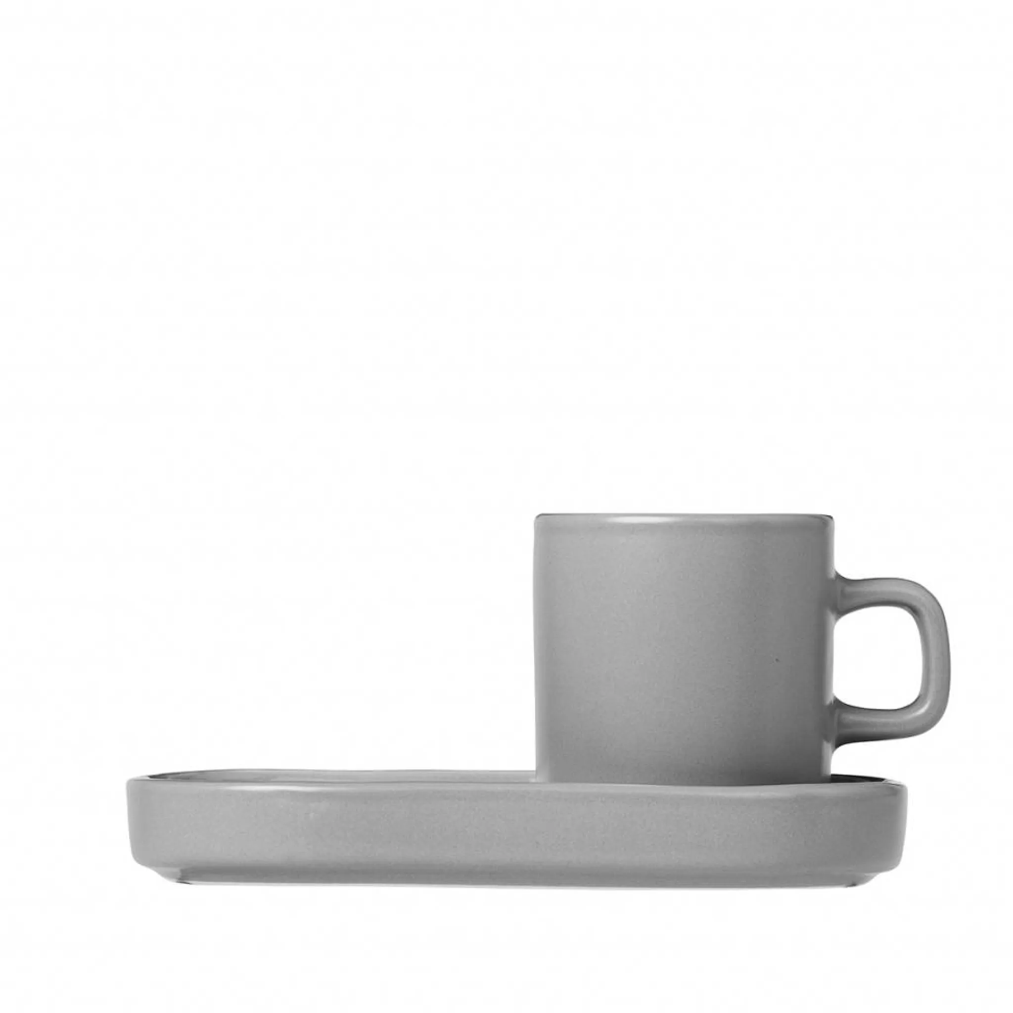 Store Pilar 2 Espresso Cups 50 Ml With Saucer Mirage Gray (63725) Pilar