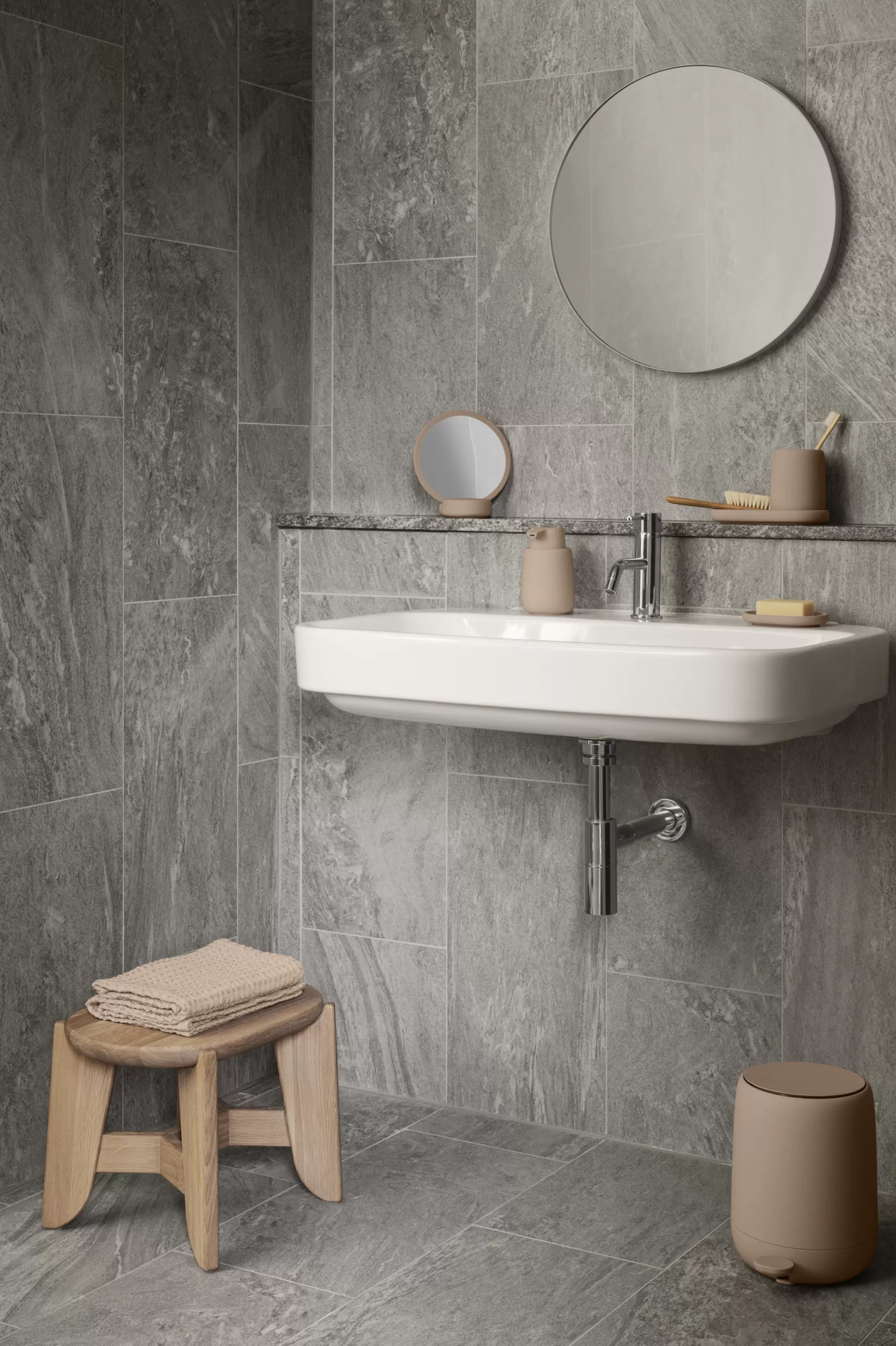 Blomus Wall Mirror*Rim Wall Mirror 50 Cm White (66162) Smoked Glass