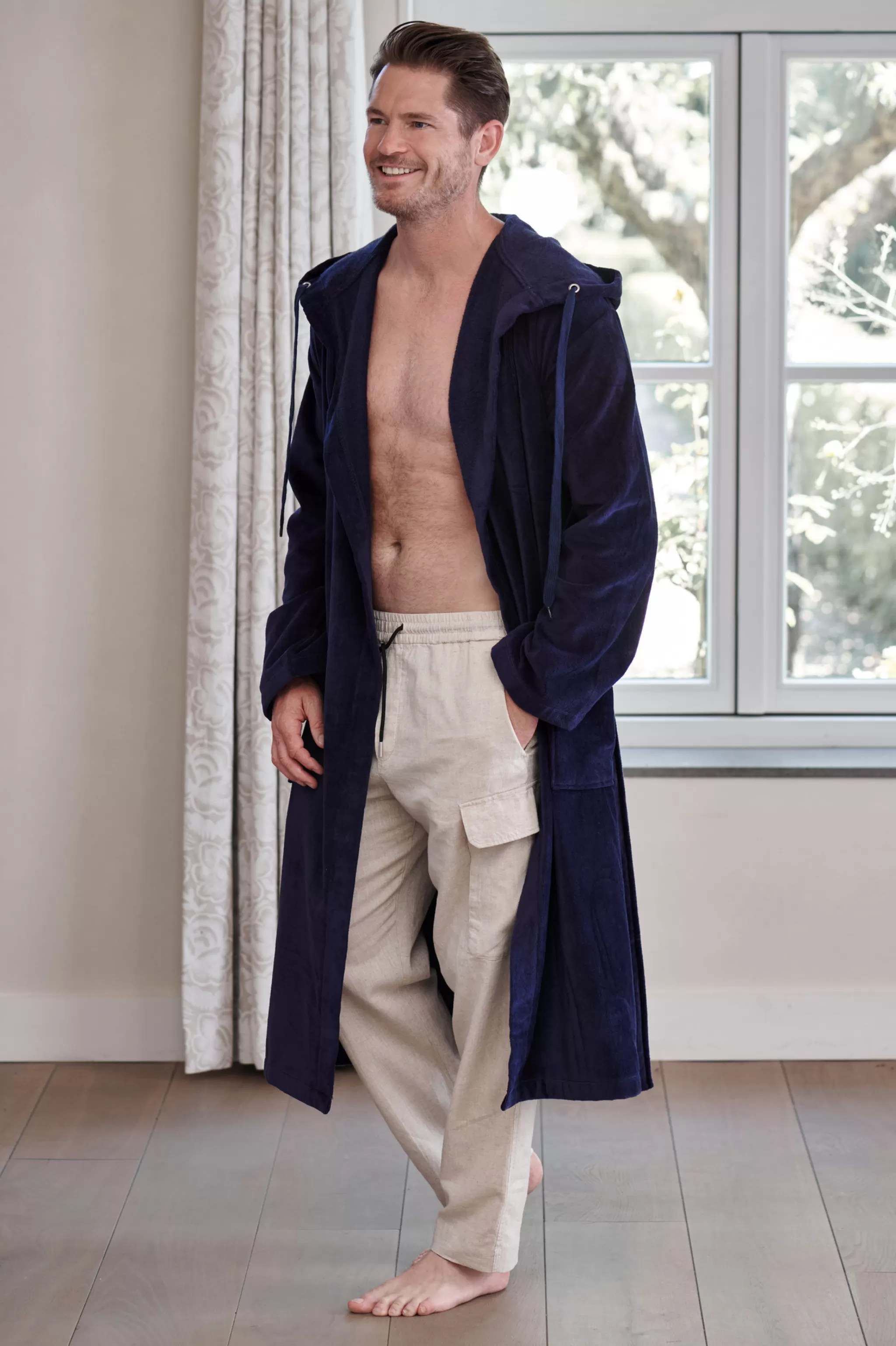 Vandyck Gentlemen*Rio Bathrobe Color Dark Navy-045 (Bage16202)
