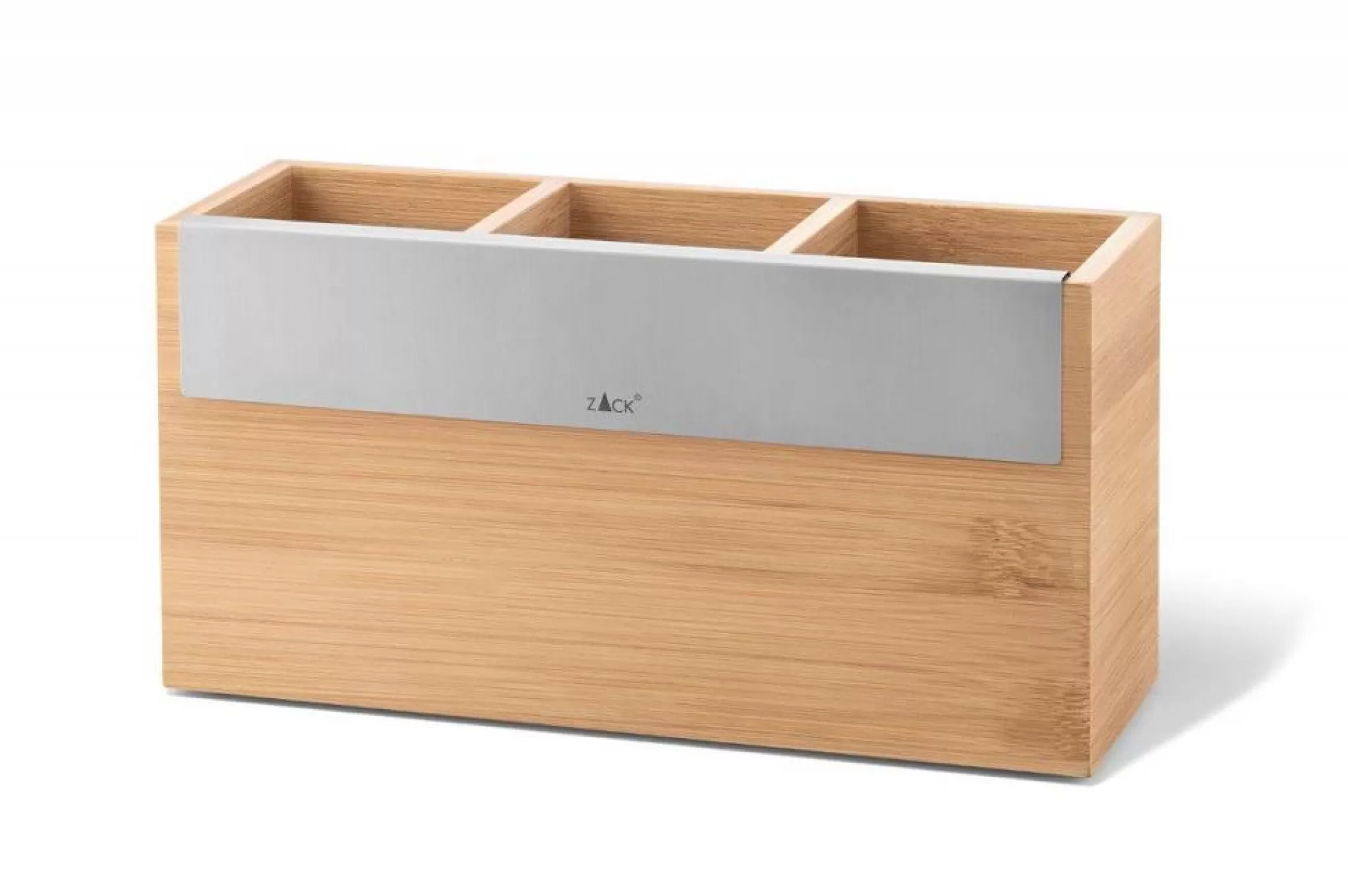 Zack Others*Scarta Storage Tray 24X8Cm Bamboo With Stainless Steel (3 Compartments) 20824