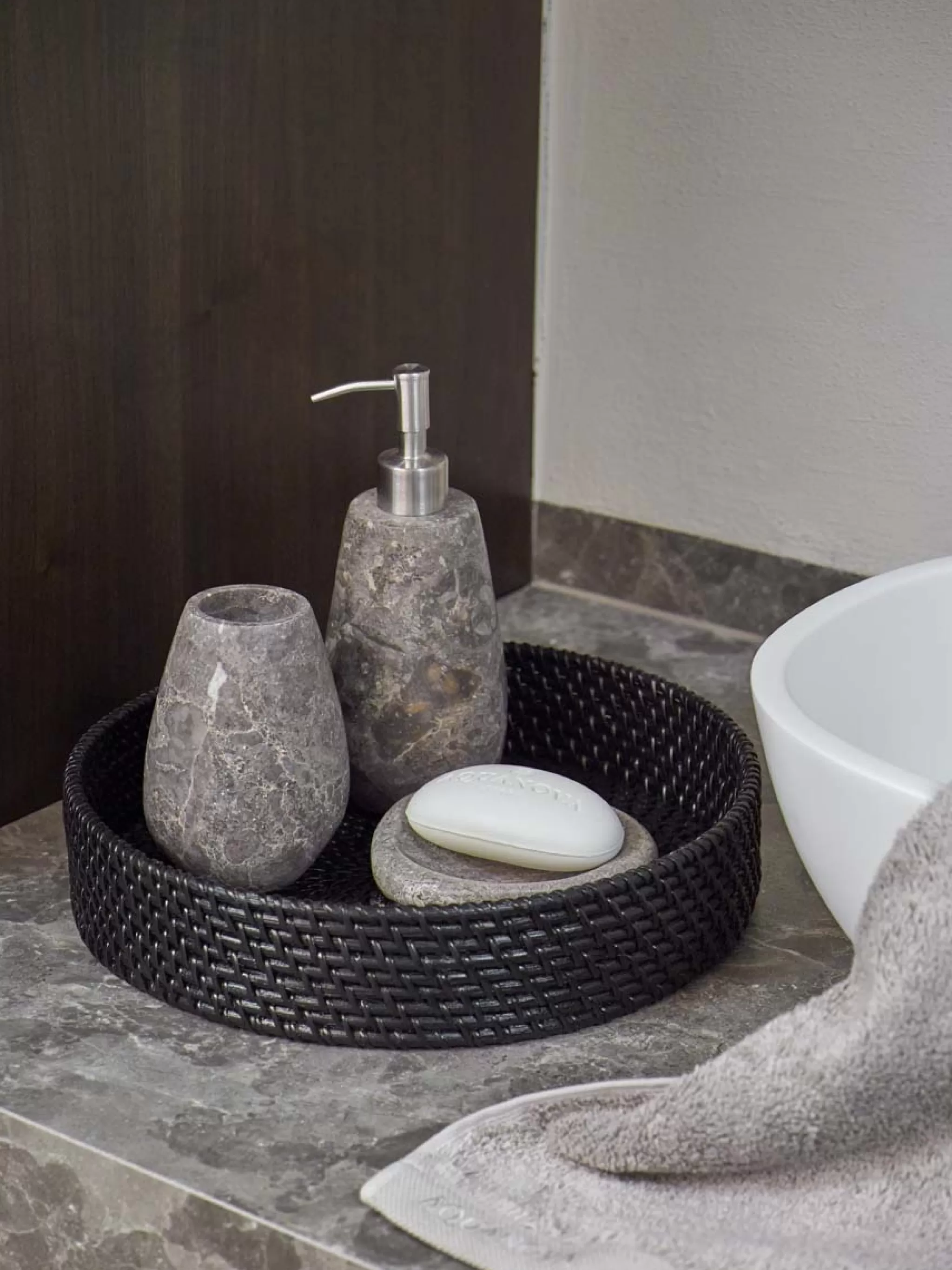 Aquanova Soap Dish*Soap Dish Conor Color Greige, Gray / Beige (Consdi-15)