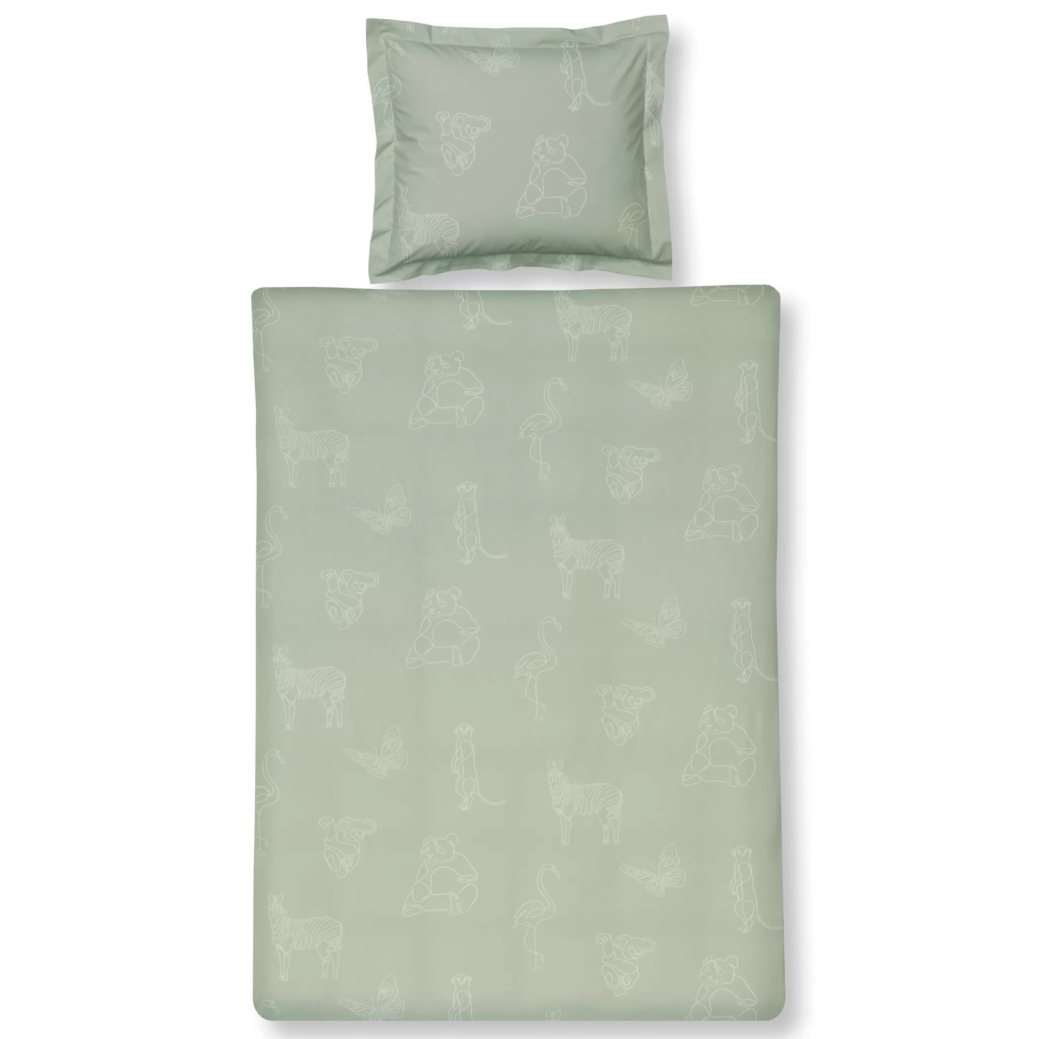 Store Toddler Duvet Cover Animal Kids Pale Olive 120X150 Cm (Kibb22110) Kids