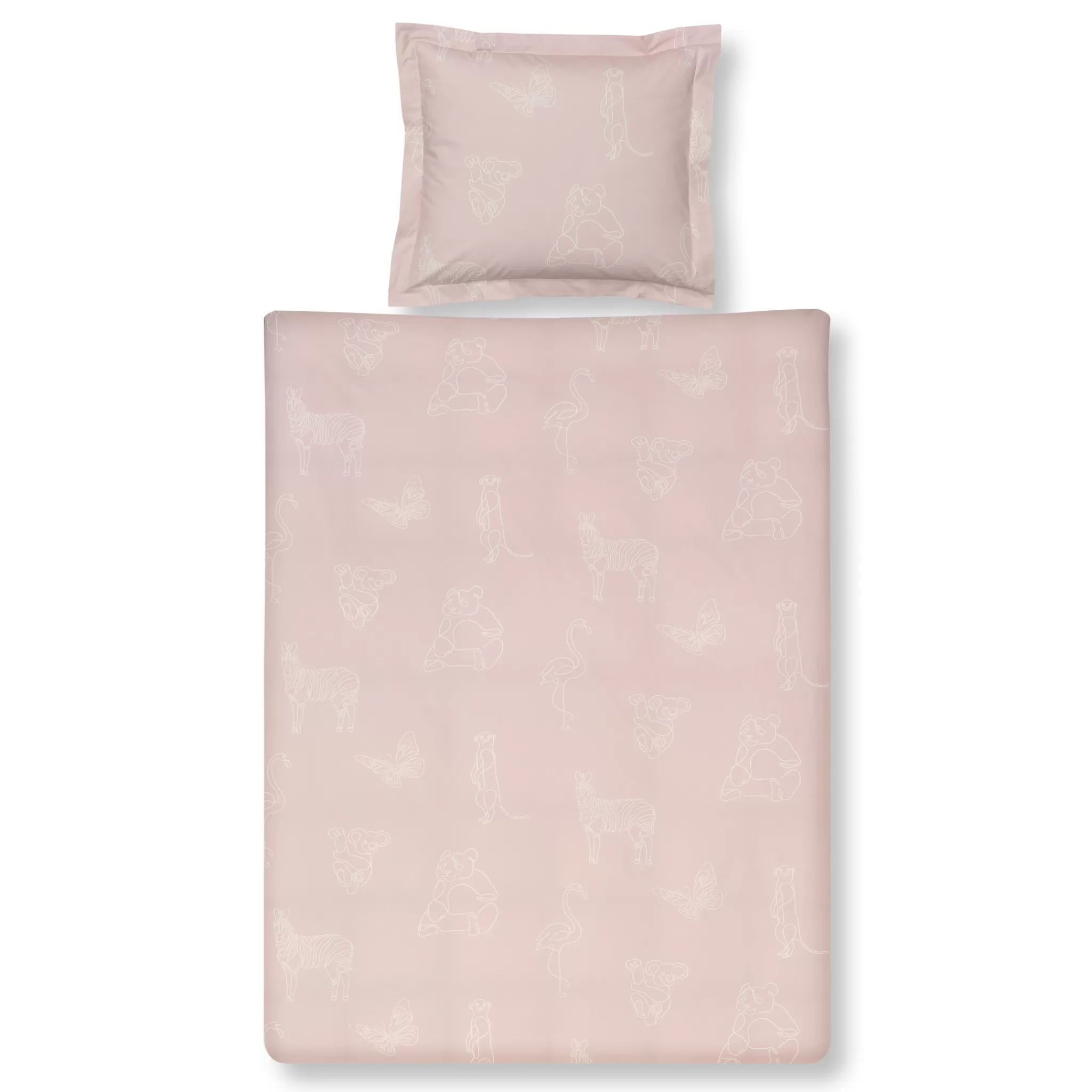 Clearance Toddler Duvet Cover Animal Kids Sepia Pink 120X150 Cm (Kibb22110) Kids