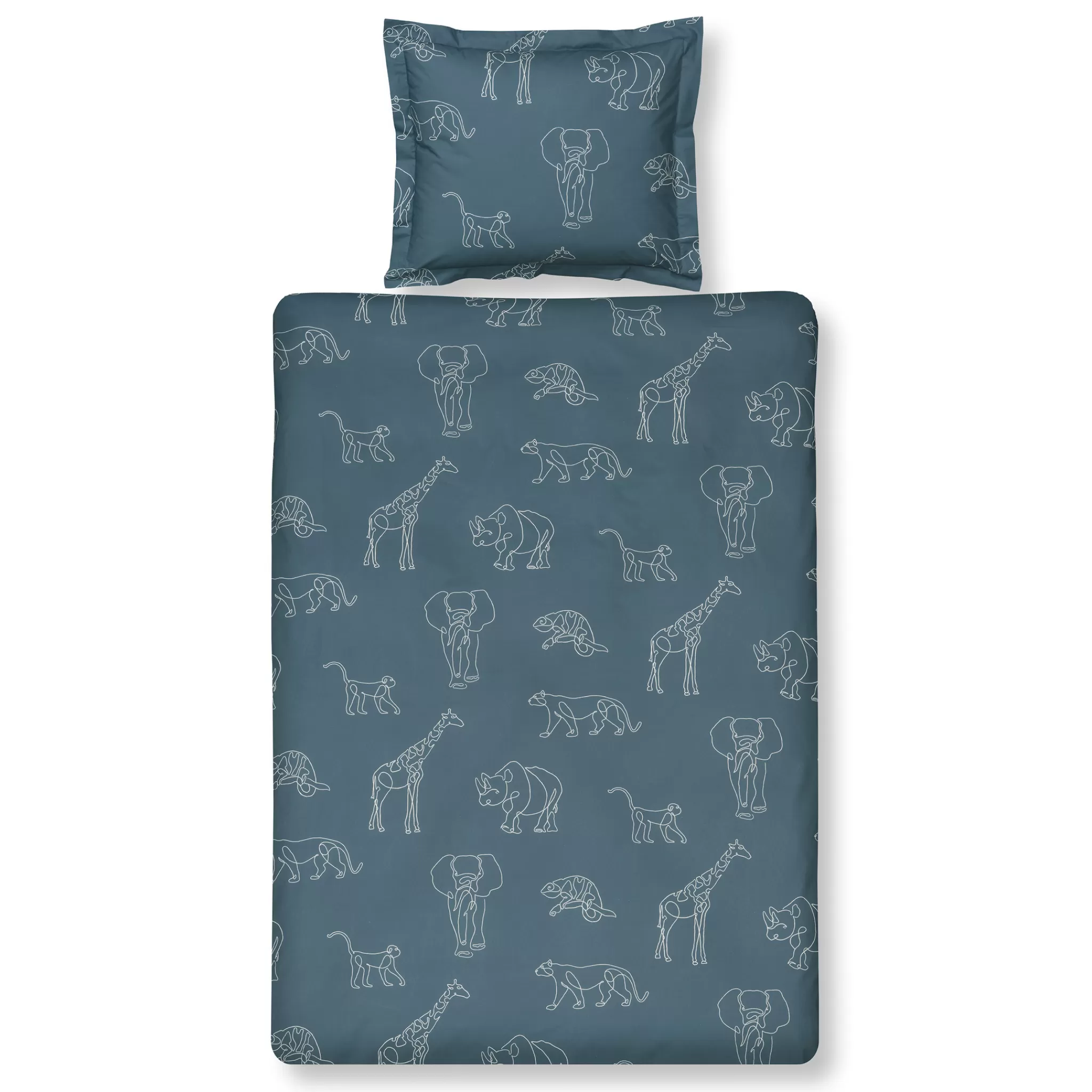 Cheap Toddler Duvet Cover Safari Kids Vintage Blue 120X150 Cm (Kibb22111) Kids