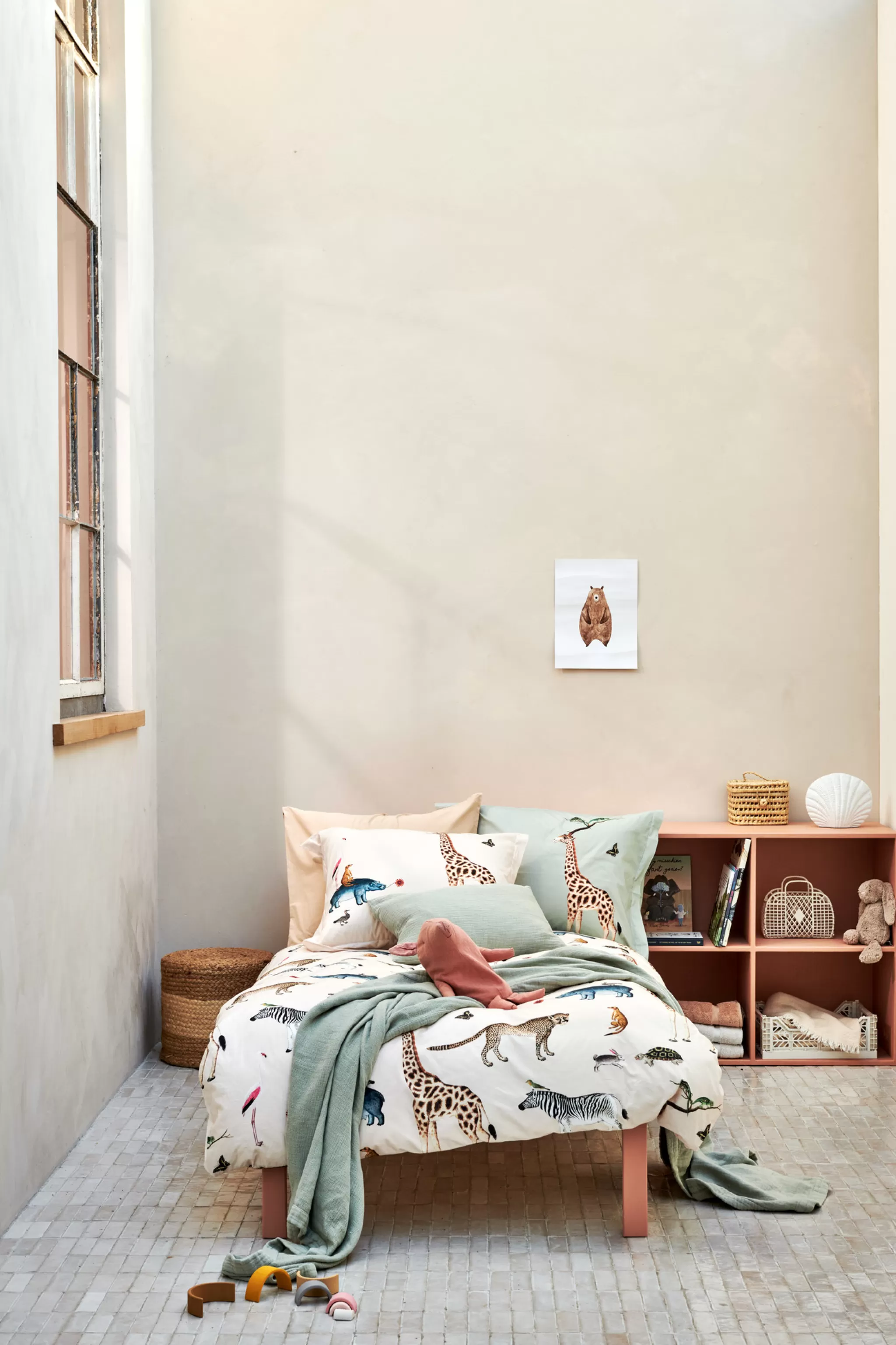Discount Toddler Duvet Cover Wild Animals Cream Tan 120X150 Cm (Kibb23101) Kids