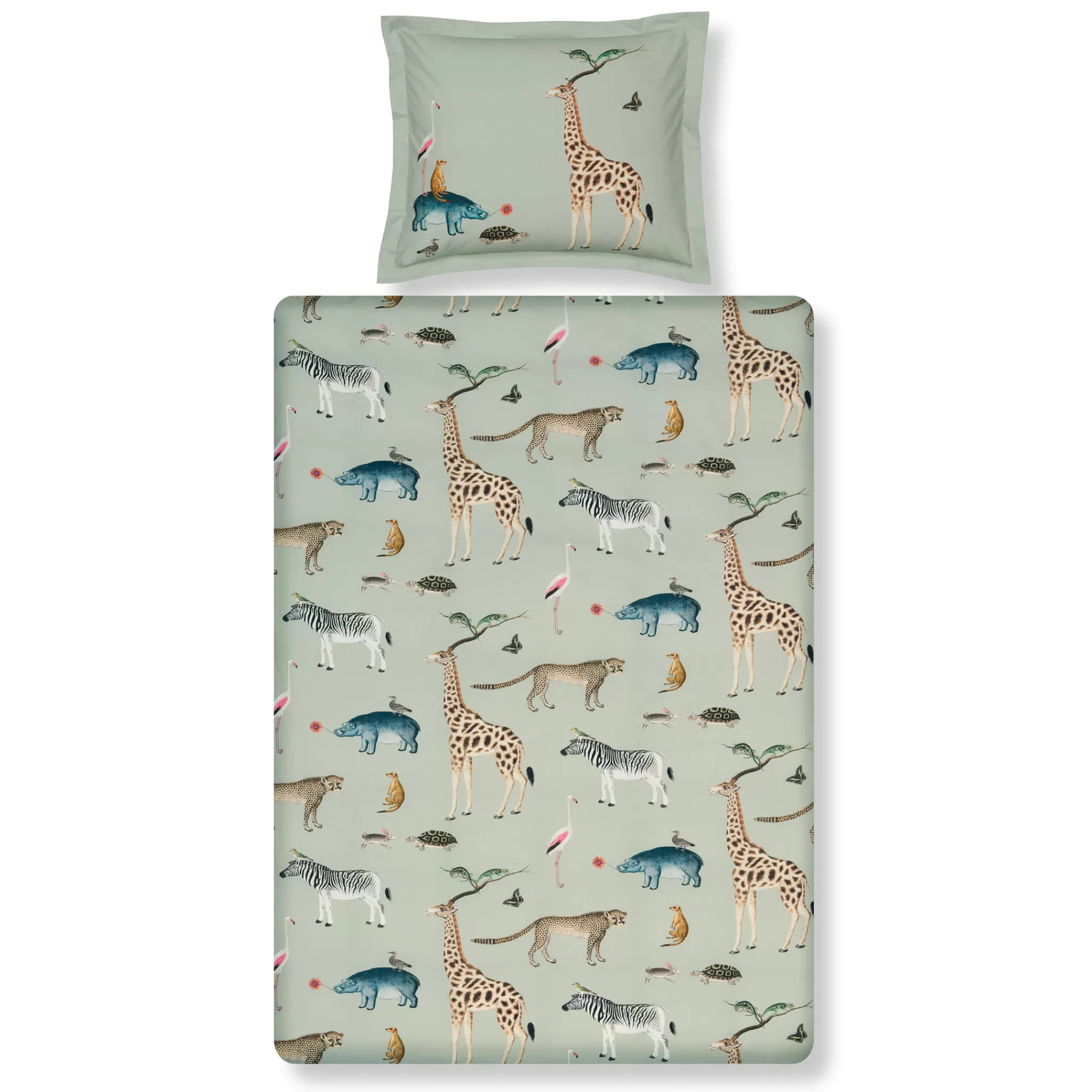 Online Toddler Duvet Cover Wild Animals Smoke Green 120X150 Cm (Kibb23101) Kids