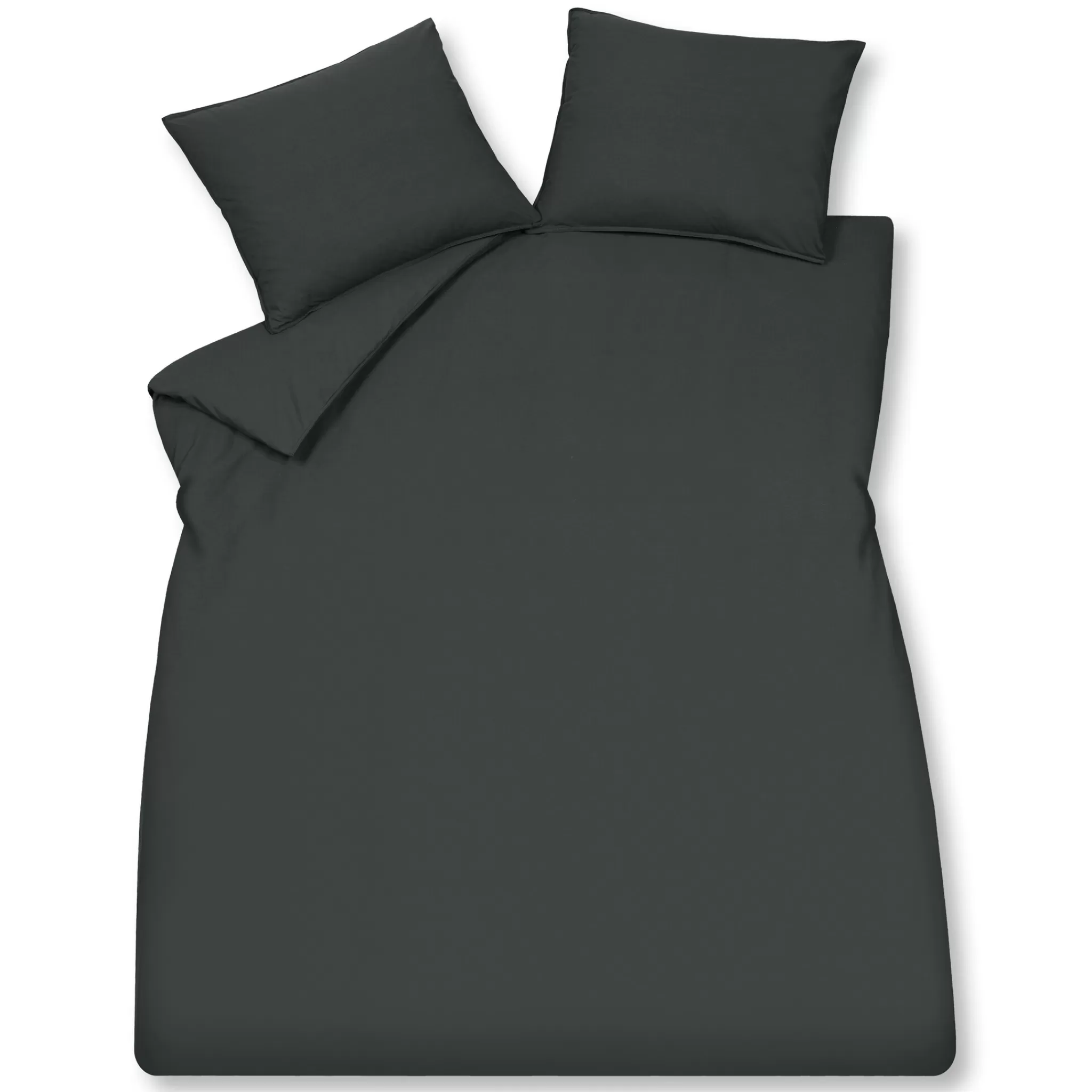 New Washed Cotton Duvet Cover 140X220 Cm, Off Black (Cotton) 1 Person