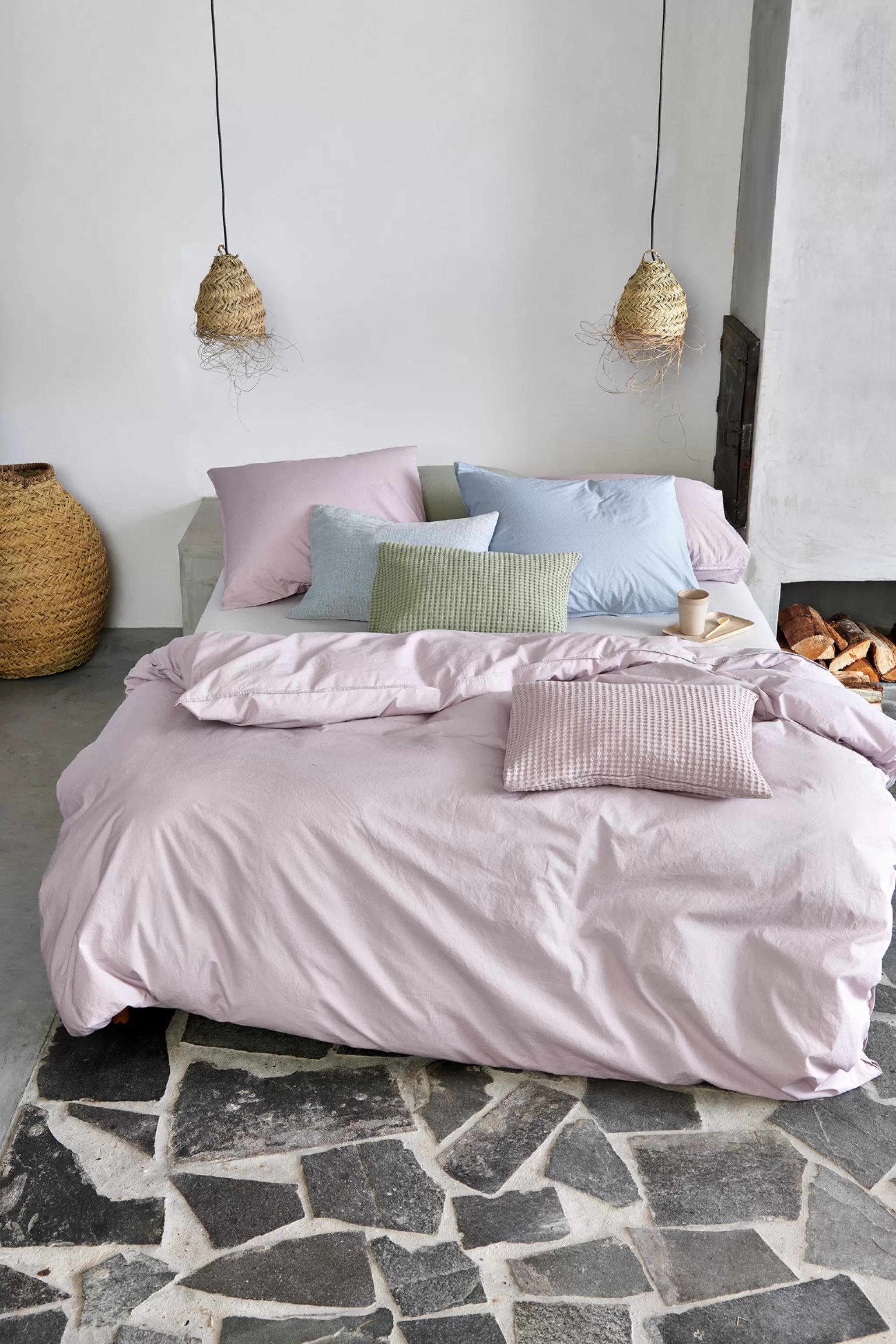 Flash Sale Washed Cotton Duvet Cover 200X220 Cm Pearl Blue (Cotton) Clla20201 2 Persons