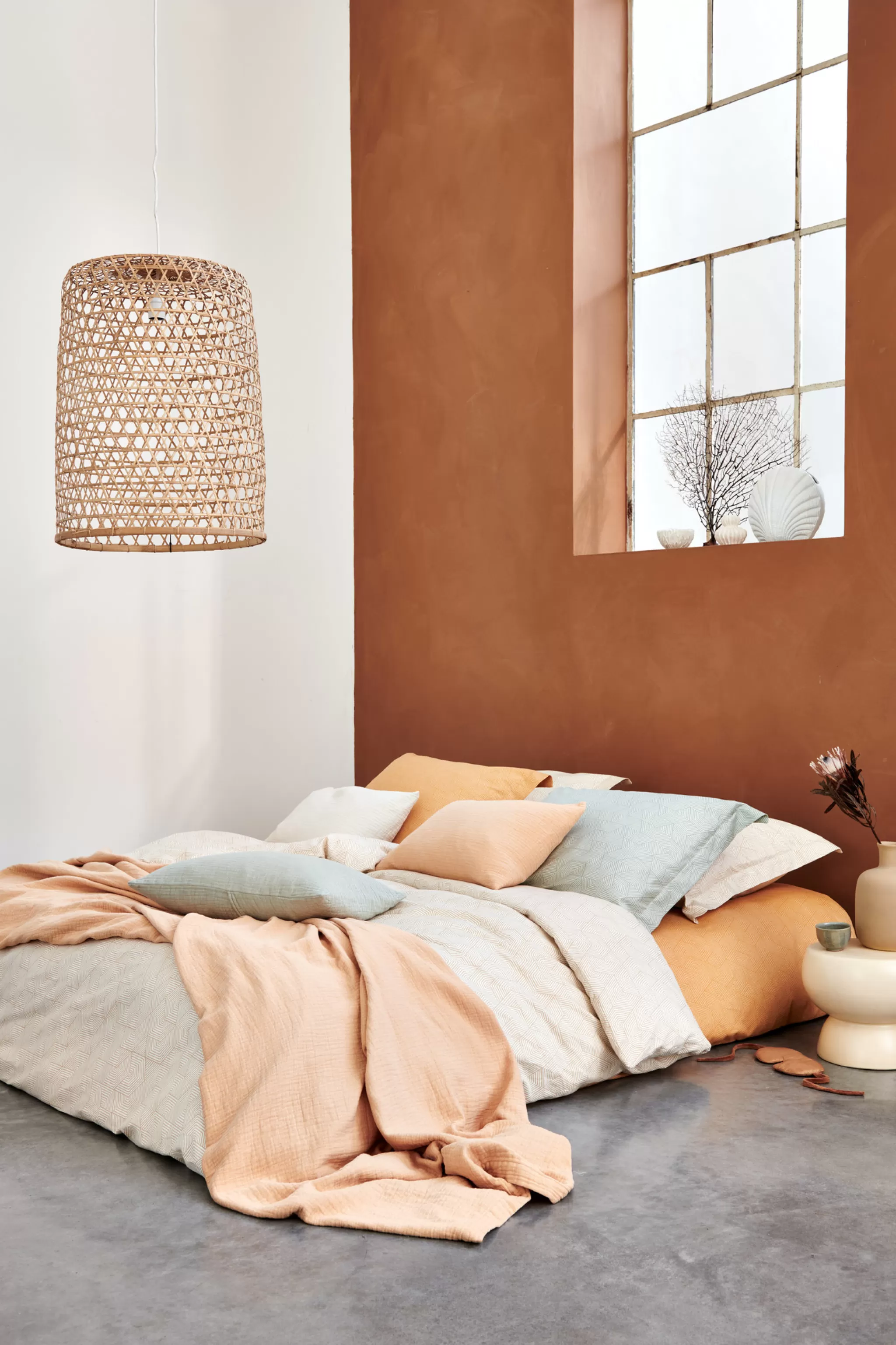 Best Washed Cotton Duvet Cover 240X220 Cm Apricot Blush (Cotton) Clla20201 Twin Beds